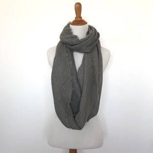 New Grey Boho Textured Infinity Scarf